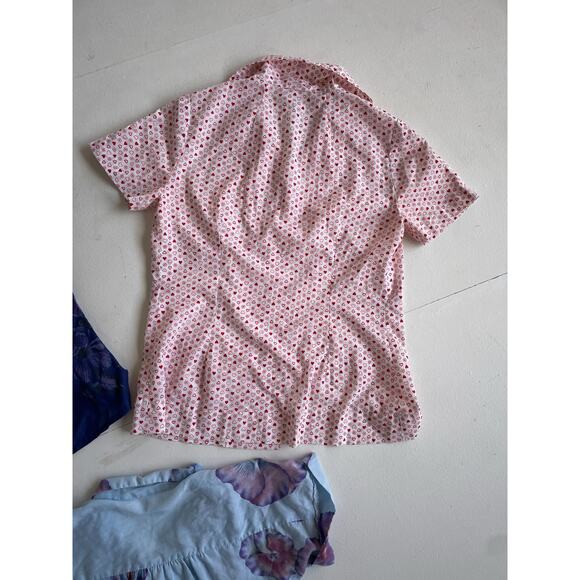 VINTAGE 80s Patterned Womens Blouses Wholesale Bundle / 3 Pcs / Sz S/M Lot - Picture 6 of 10